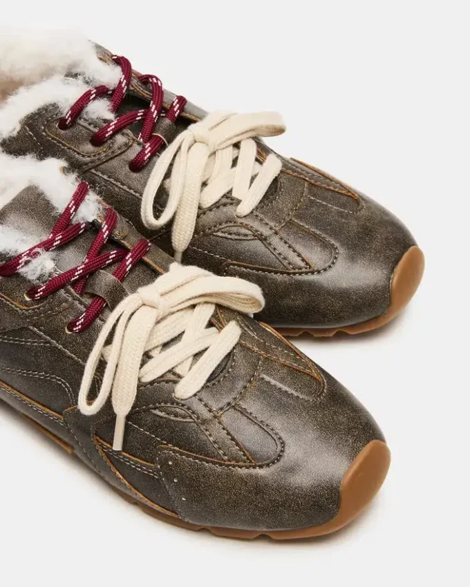 Aziel Faux Fur Brown Distressed