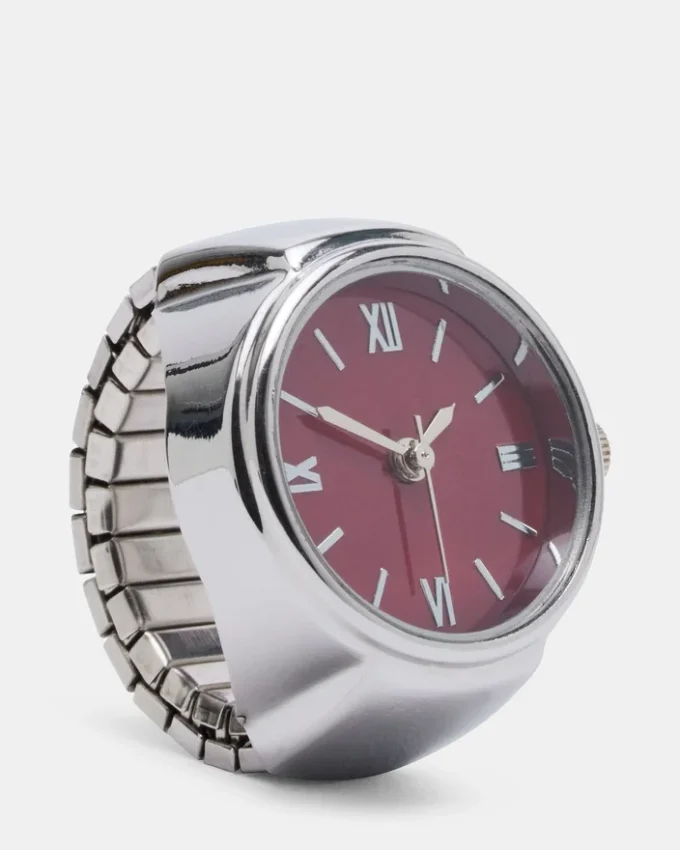 Bague-montre rouge