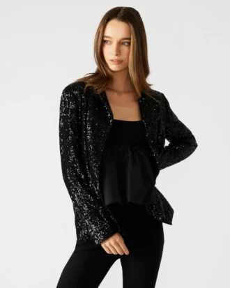 Blazer à paillettes Payton Noir