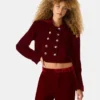 Blazer Tonia en velours rouge