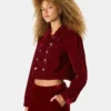 Blazer Tonia en velours rouge