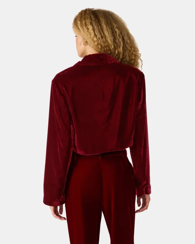 Blazer Tonia en velours rouge