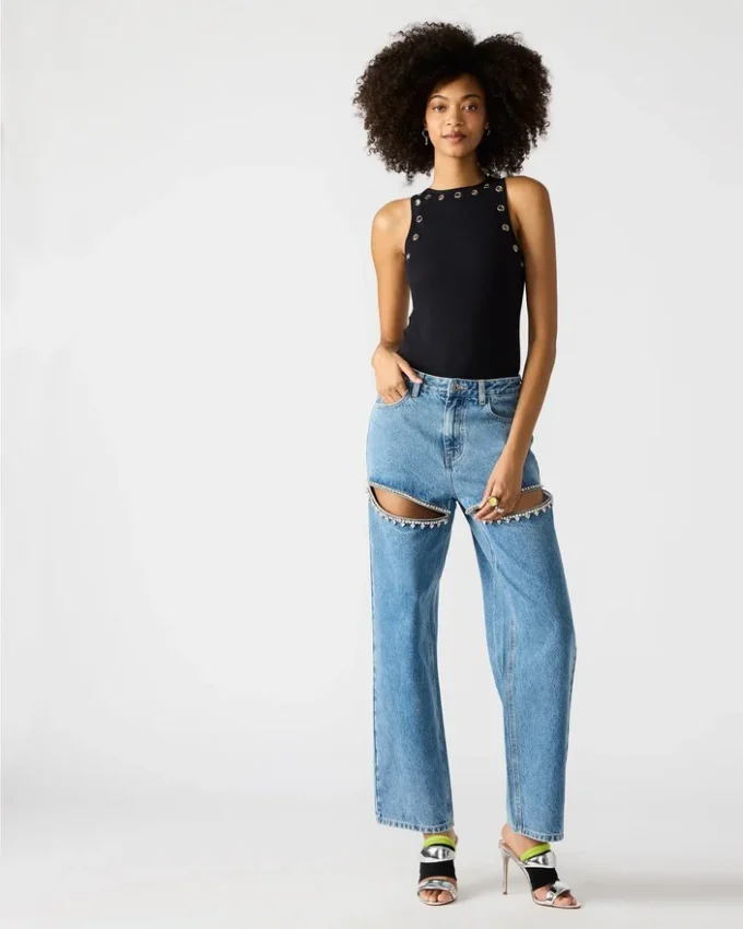 Body Nico à œillets noir Body Nico à œillets noir