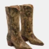 Bottes Albany marron à tige large effet vieilli Bottes Albany marron à tige large effet vieilli