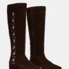 Bottes Dingo en daim marron cloutées