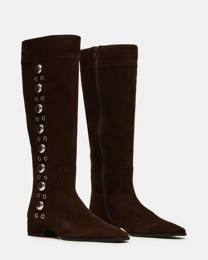 Bottes Dingo en daim marron cloutées