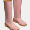 Bottes en cuir rose Riggs