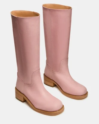 Bottes en cuir rose Riggs