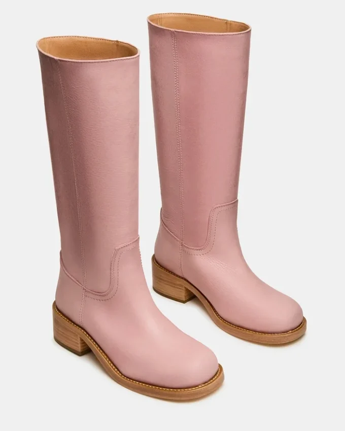 Bottes en cuir rose Riggs