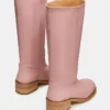 Bottes en cuir rose Riggs
