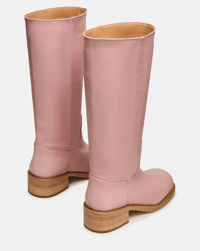 Bottes en cuir rose Riggs
