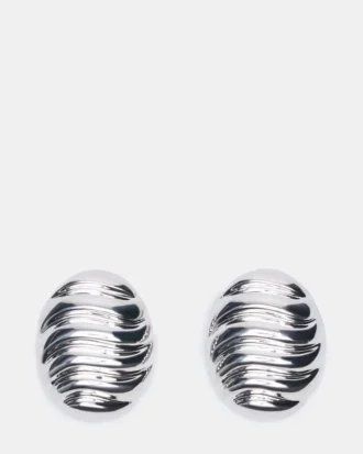 Boucles d&rsquo;oreilles circulaires rainurées en argent