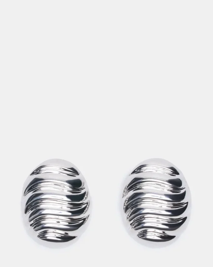 Boucles d’oreilles circulaires rainurées en argent Boucles d’oreilles circulaires rainurées en argent