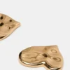 Boucles d&rsquo;oreilles clous en forme de cœur texturé doré