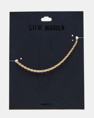 Bracelet de cheville à chaîne cordée doré