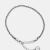 Bracelet de cheville à chaîne torsadée argenté