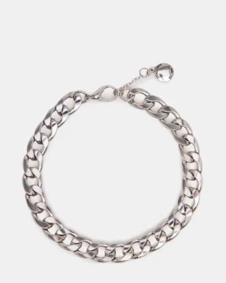Bracelet de cheville à maillons argenté
