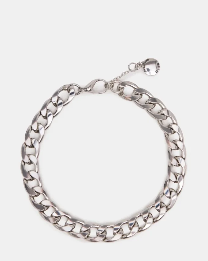 Bracelet de cheville à maillons argenté