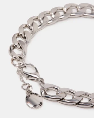 Bracelet de cheville à maillons argenté