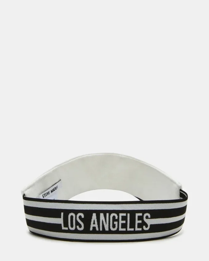 Casquette à visière brodée blanche