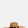 Chapeau de paille Boho Glam Studs, couleur beige