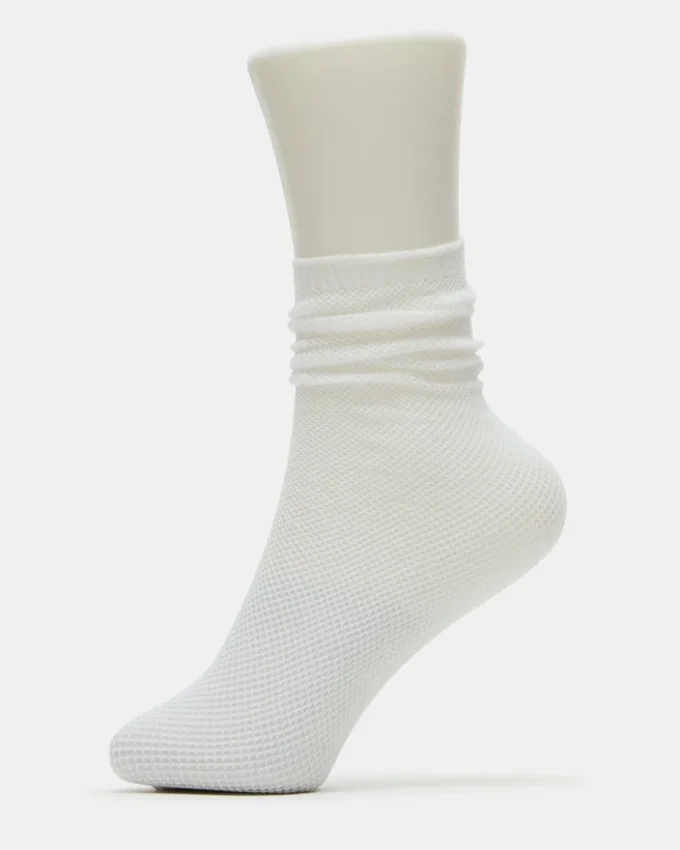 Chaussettes courtes en résille blanches
