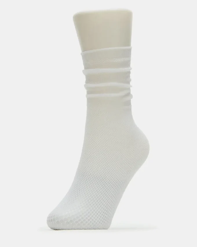 Chaussettes courtes en résille blanches