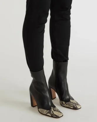 Cuir noir Lyle avec motif serpent