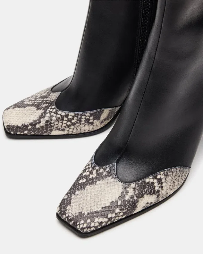 Cuir noir Lyle avec motif serpent