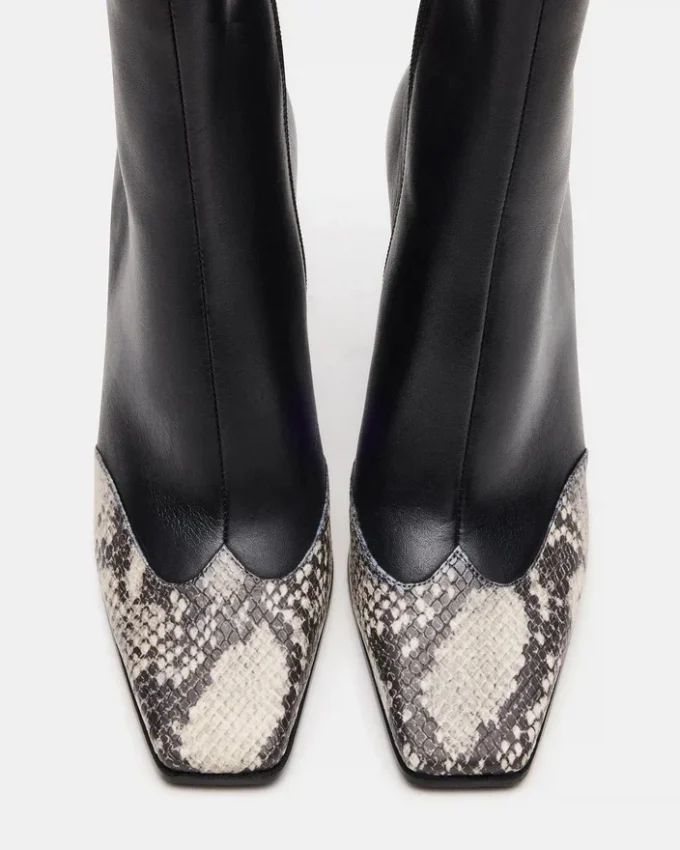 Cuir noir Lyle avec motif serpent