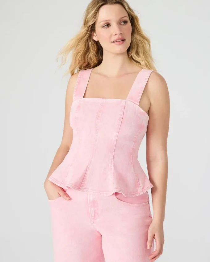 Débardeur en denim Penelopi rose