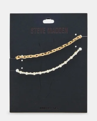 Ensemble de 2 bracelets de cheville à chaîne de perles