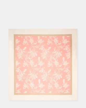 Foulard en satin à motif cachemire, couleur terracotta