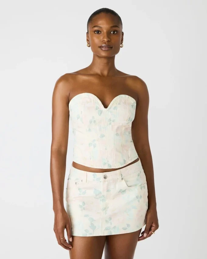 Haut corset Roselia Beige pêche