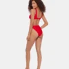 Bas de bikini taille haute Sleek &lsquo;N Chic Cherry