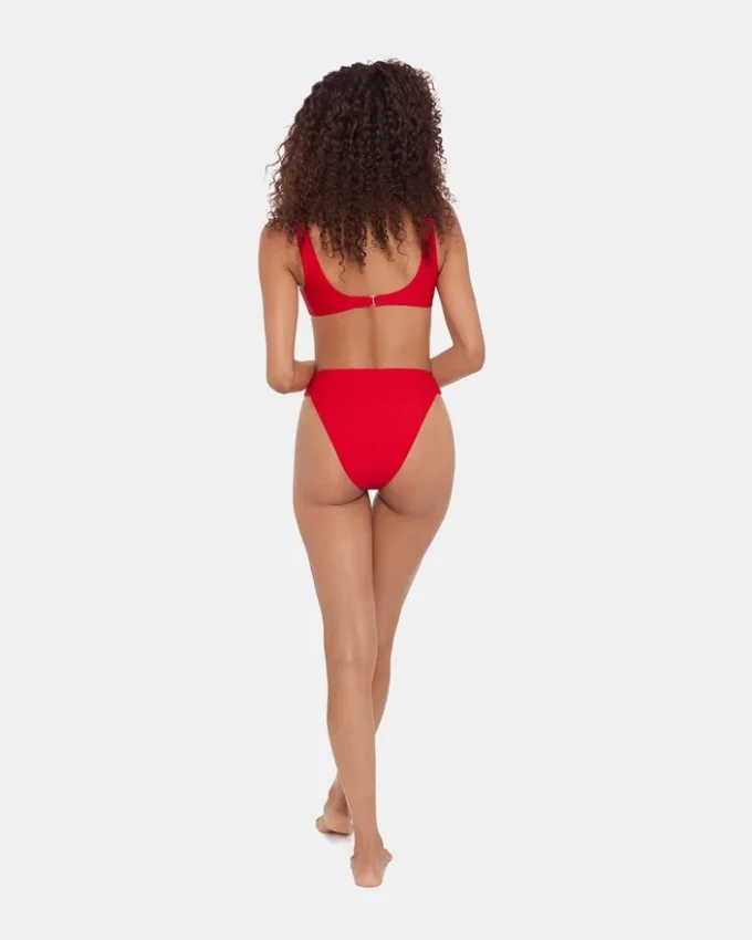 Bas de bikini taille haute Sleek &lsquo;N Chic Cherry
