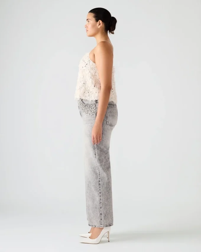 Haut à plumes Blakelyn ivoire