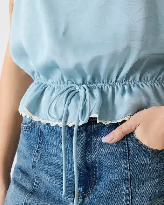 Haut Roan bleu poudré