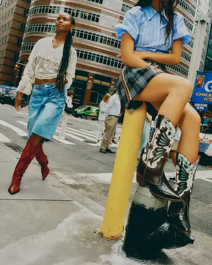 Jupe Margo à carreaux marron