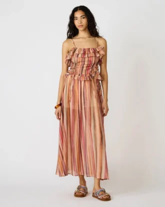 Haut Shilloh à rayures multicolores