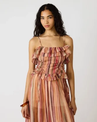 Haut Shilloh à rayures multicolores