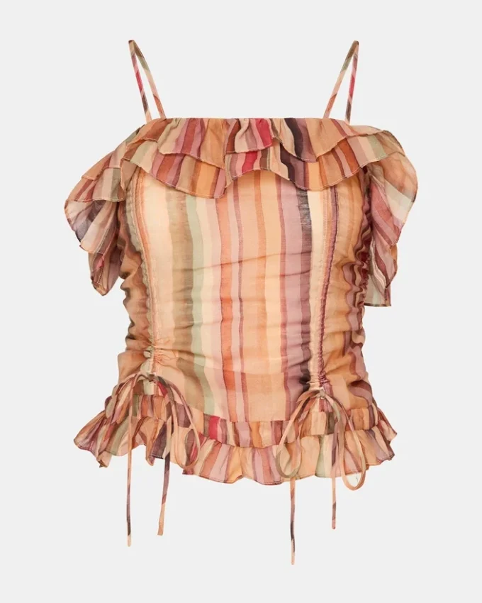 Haut Shilloh à rayures multicolores