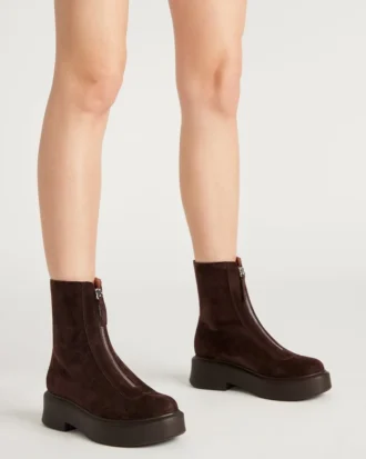 Jones en daim marron chocolat