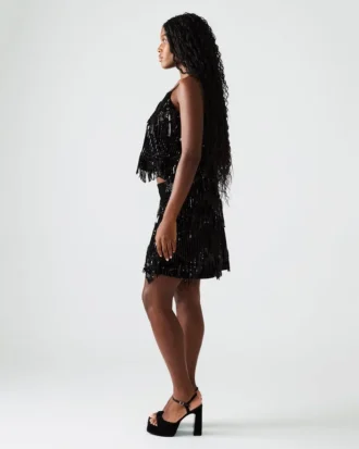 Jupe à paillettes Cindi noire