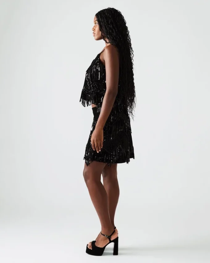 Jupe à paillettes Cindi noire