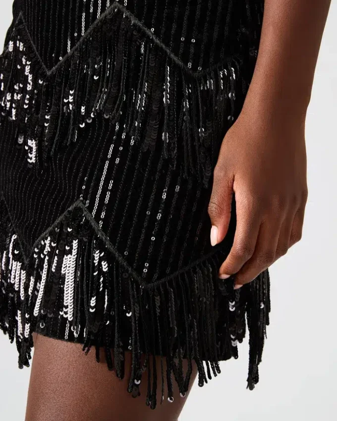 Jupe à paillettes Cindi noire