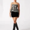 Jupe-short en velours Cindi, noir