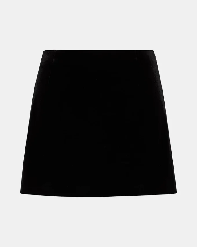 Jupe-short en velours Cindi, noir