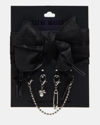 Lacets et breloques pour chaussures noirs