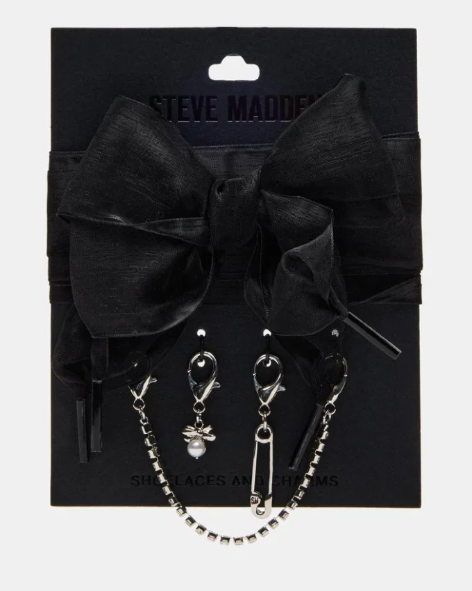 Lacets et breloques pour chaussures noirs